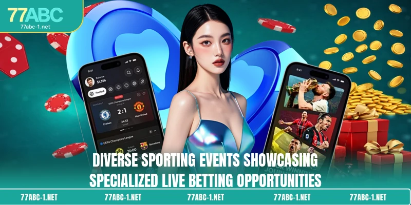 Diverse sporting events showcasing specialized live betting opportunities