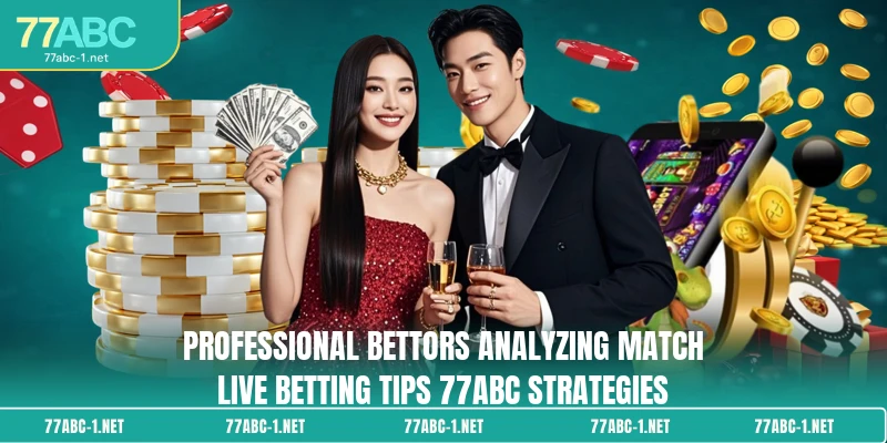 Professional bettors analyzing match live betting tips 77ABC strategies