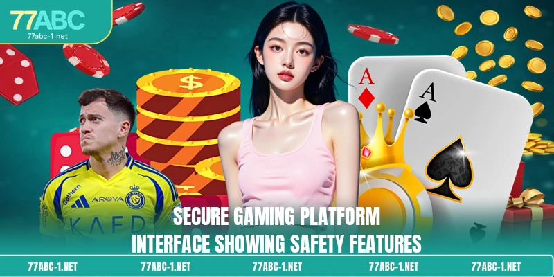 Secure gaming platform interface showing safety features