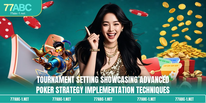 Tournament setting showcasing advanced poker strategy implementation techniques